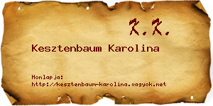 Kesztenbaum Karolina névjegykártya